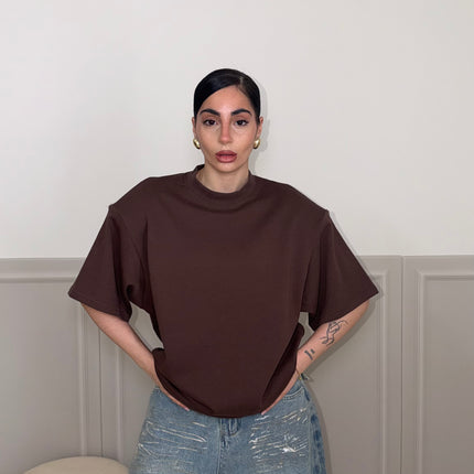 T-shirt MAXI SPALLINE marrone