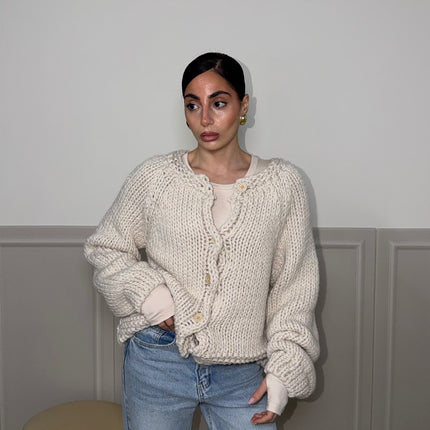 Cardigan CROCHET beige