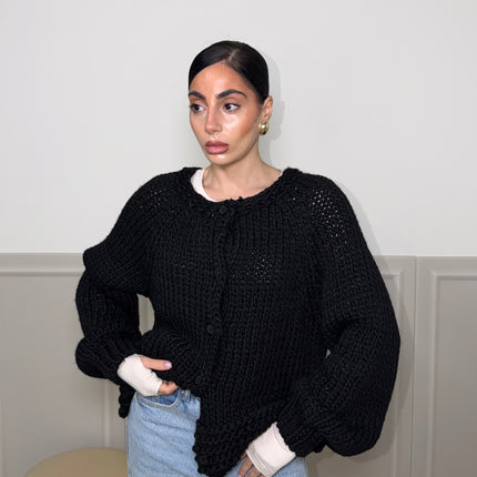 Cardigan CROCHET nero