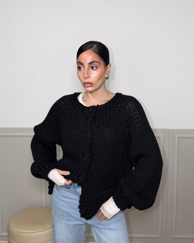 Cardigan CROCHET nero