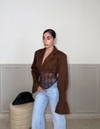 Giacca SHEER BUSTIER choco