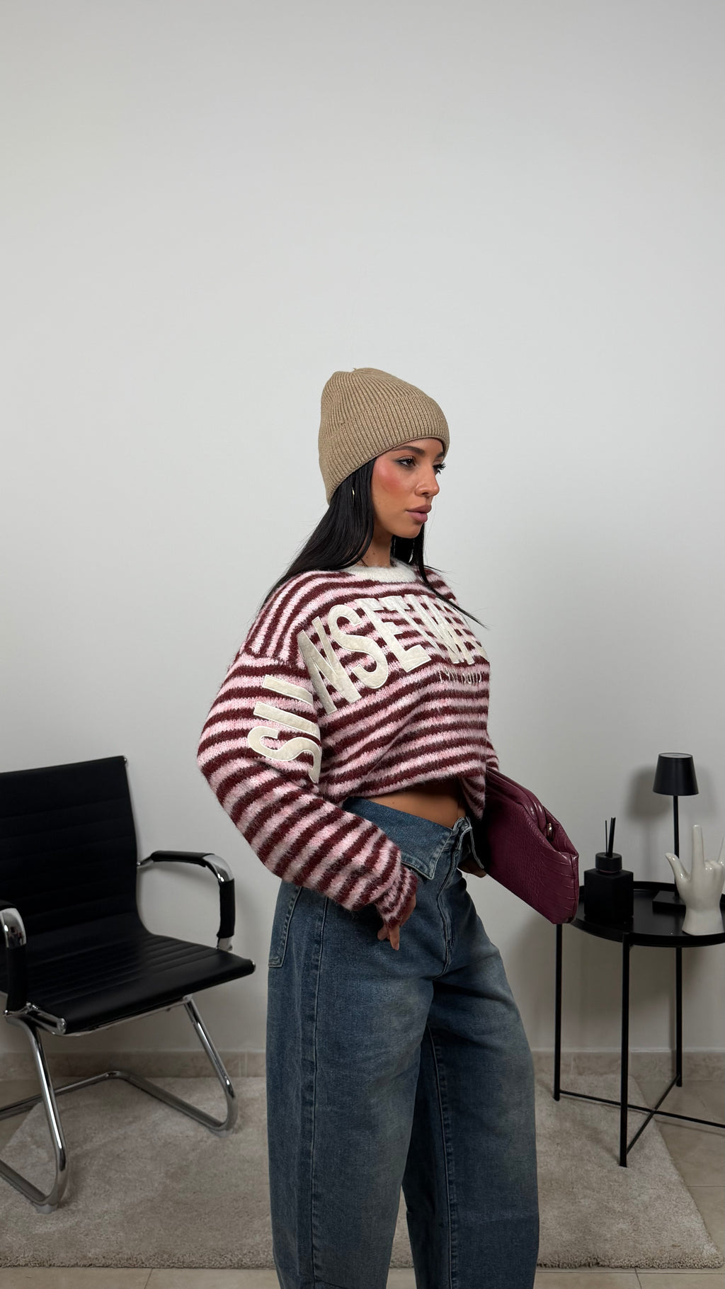 PULL MARTY ROSA/BORDEAUX