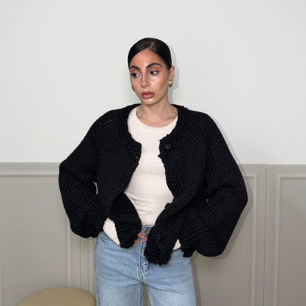 Cardigan CROCHET nero