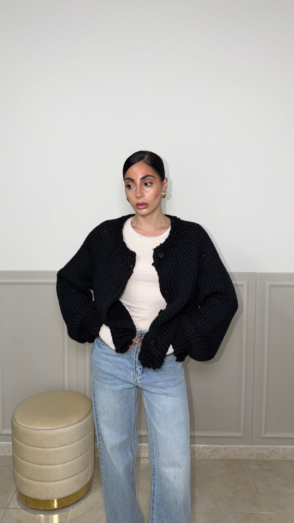 Cardigan CROCHET nero