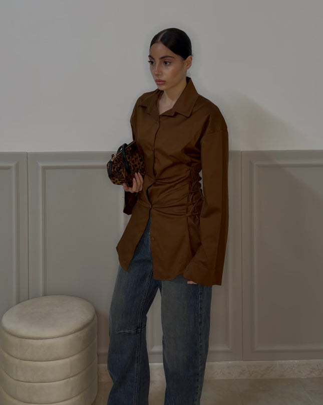 Camicia LATERAL STRINGS choco