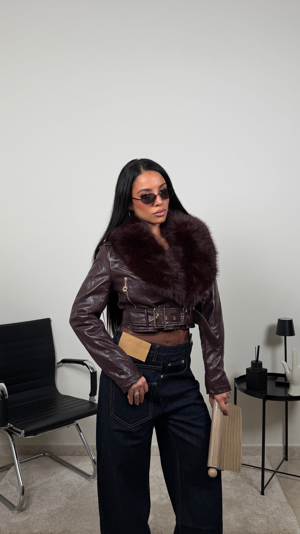 JACKET FELIN BORDEAUX