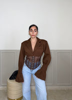 Giacca SHEER BUSTIER choco