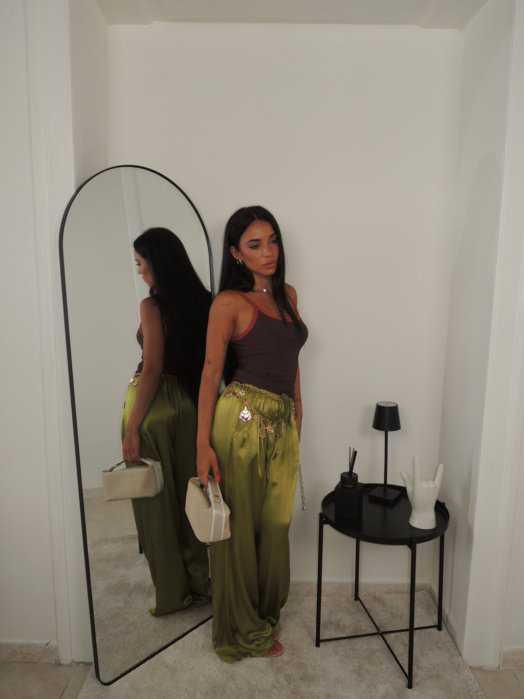 Pantalone SATEN verde