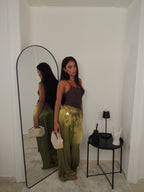 Pantalone SATEN verde