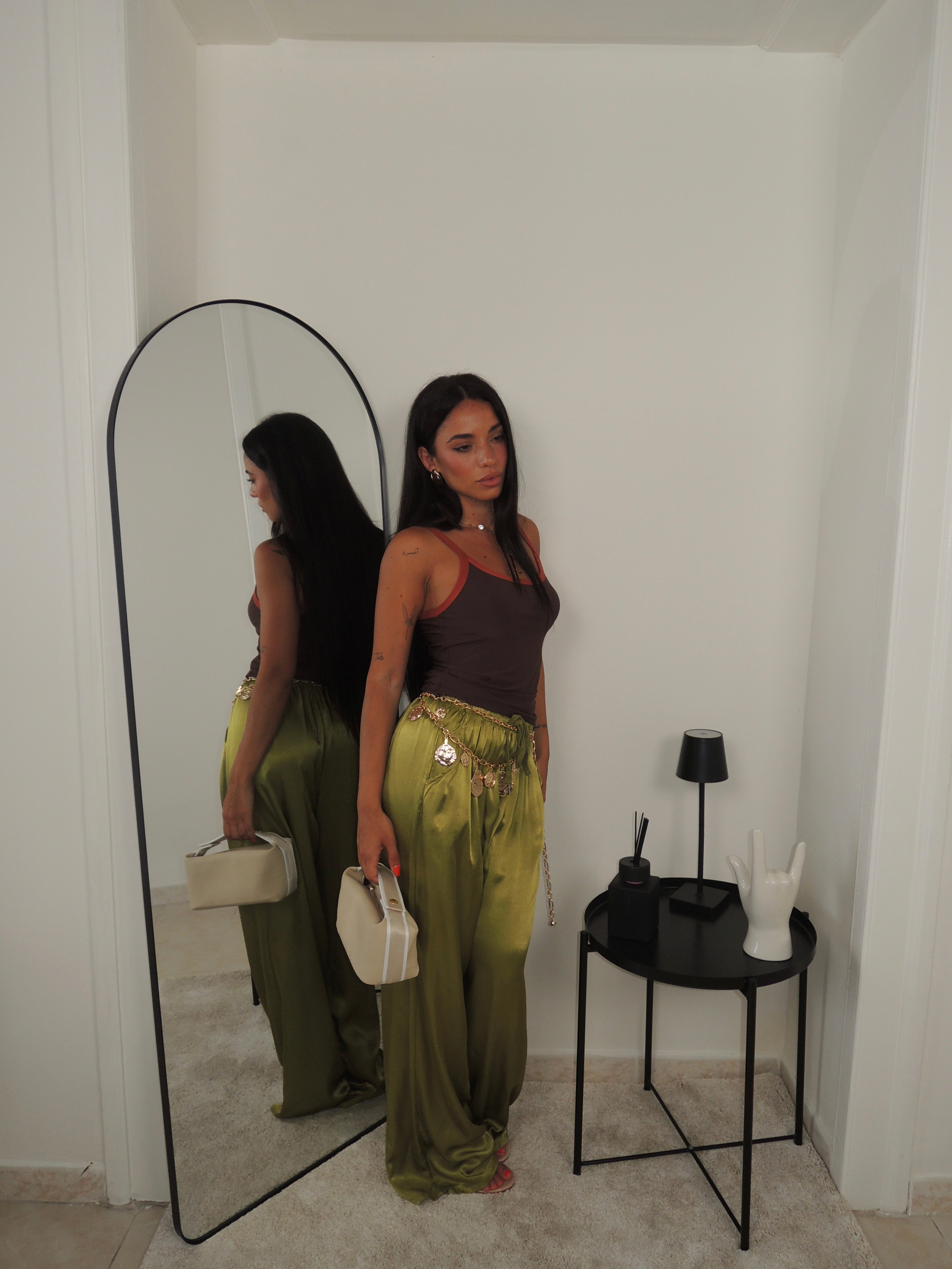 Pantalone SATEN verde