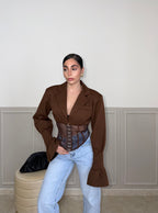 Giacca SHEER BUSTIER choco