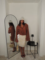 Gonna MAXI PAILLETTES beige
