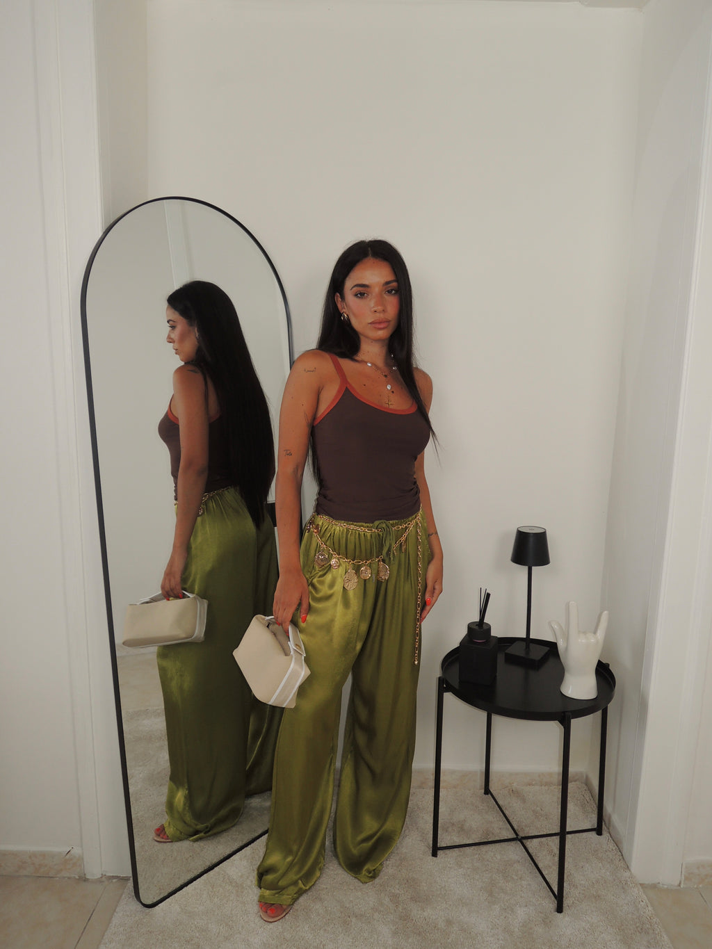Pantalone SATEN verde