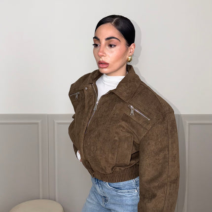 Jacket IN CAMOSCIO green