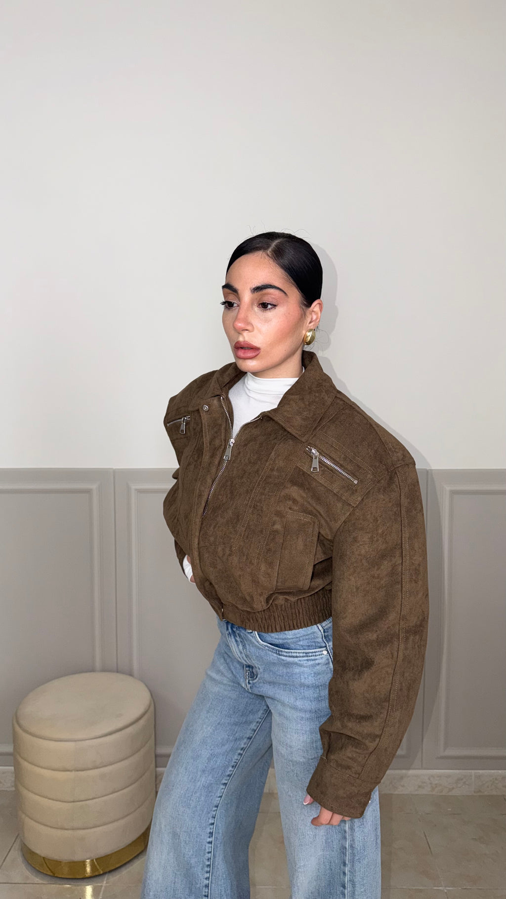 Jacket IN CAMOSCIO green