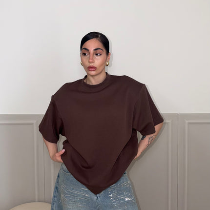 T-shirt MAXI SPALLINE marrone