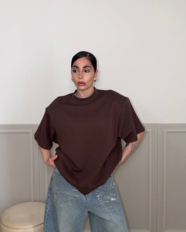 T-shirt MAXI SPALLINE marrone