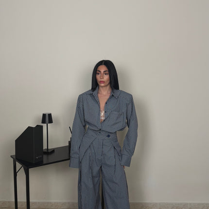 Cordset TARTAN blu/bianco