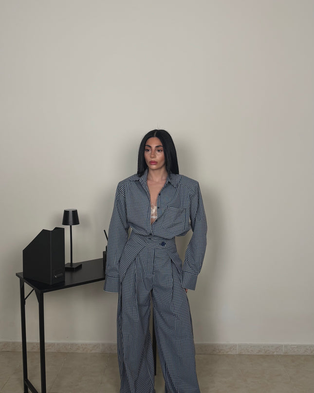 Cordset TARTAN blu/bianco