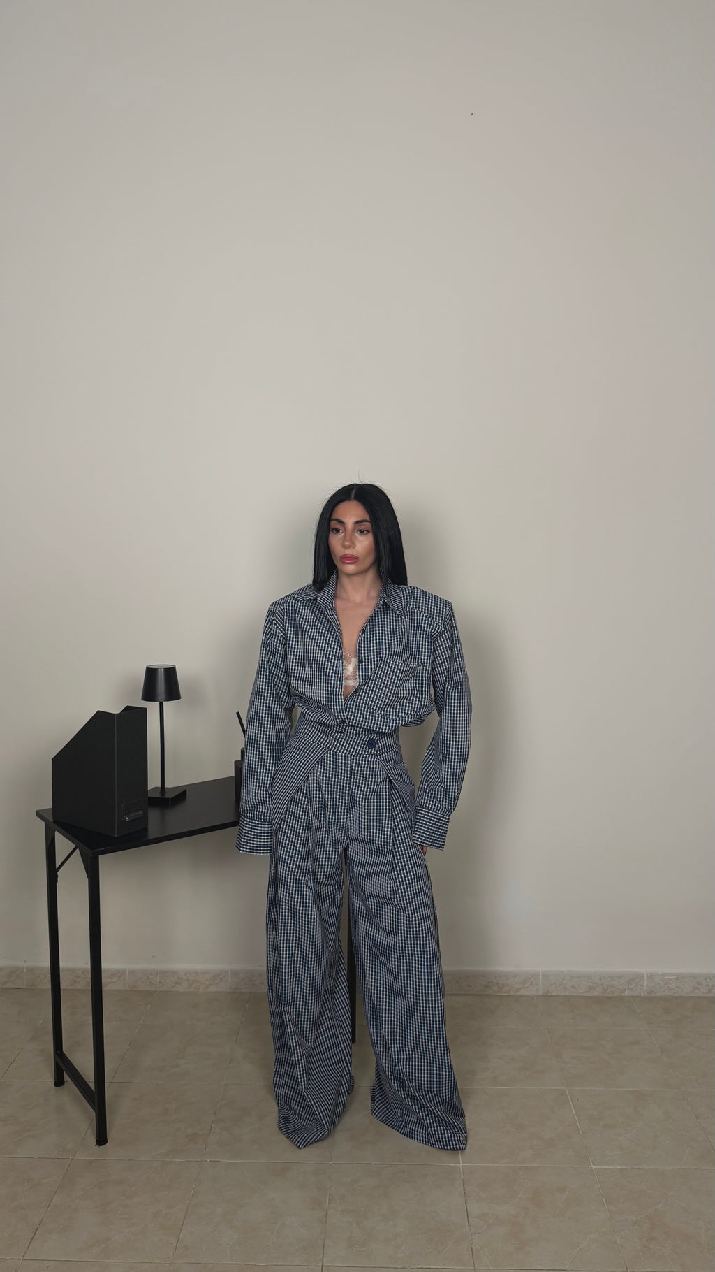 Cordset TARTAN blu/bianco