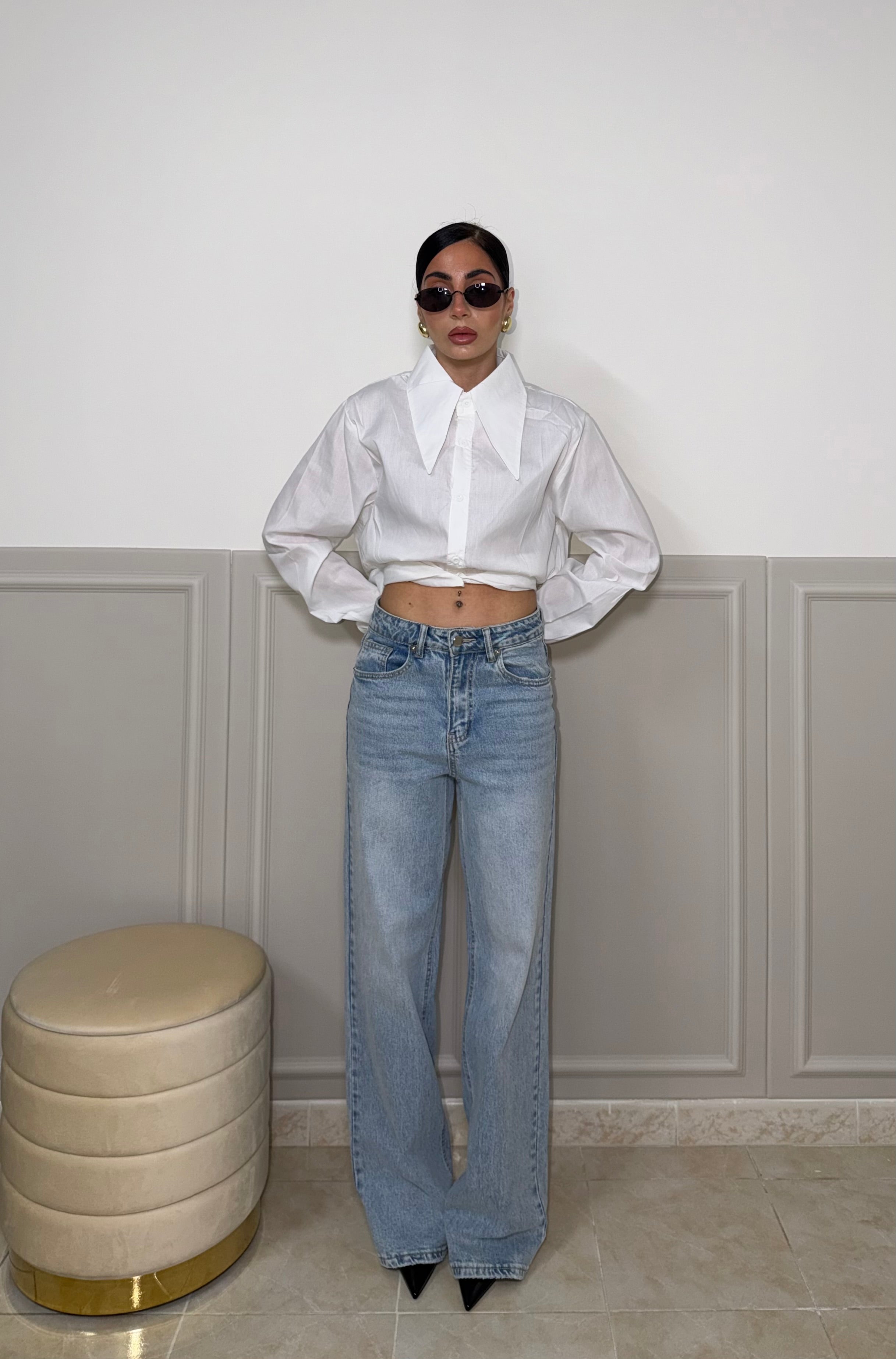 Jeans FLOWER celeste