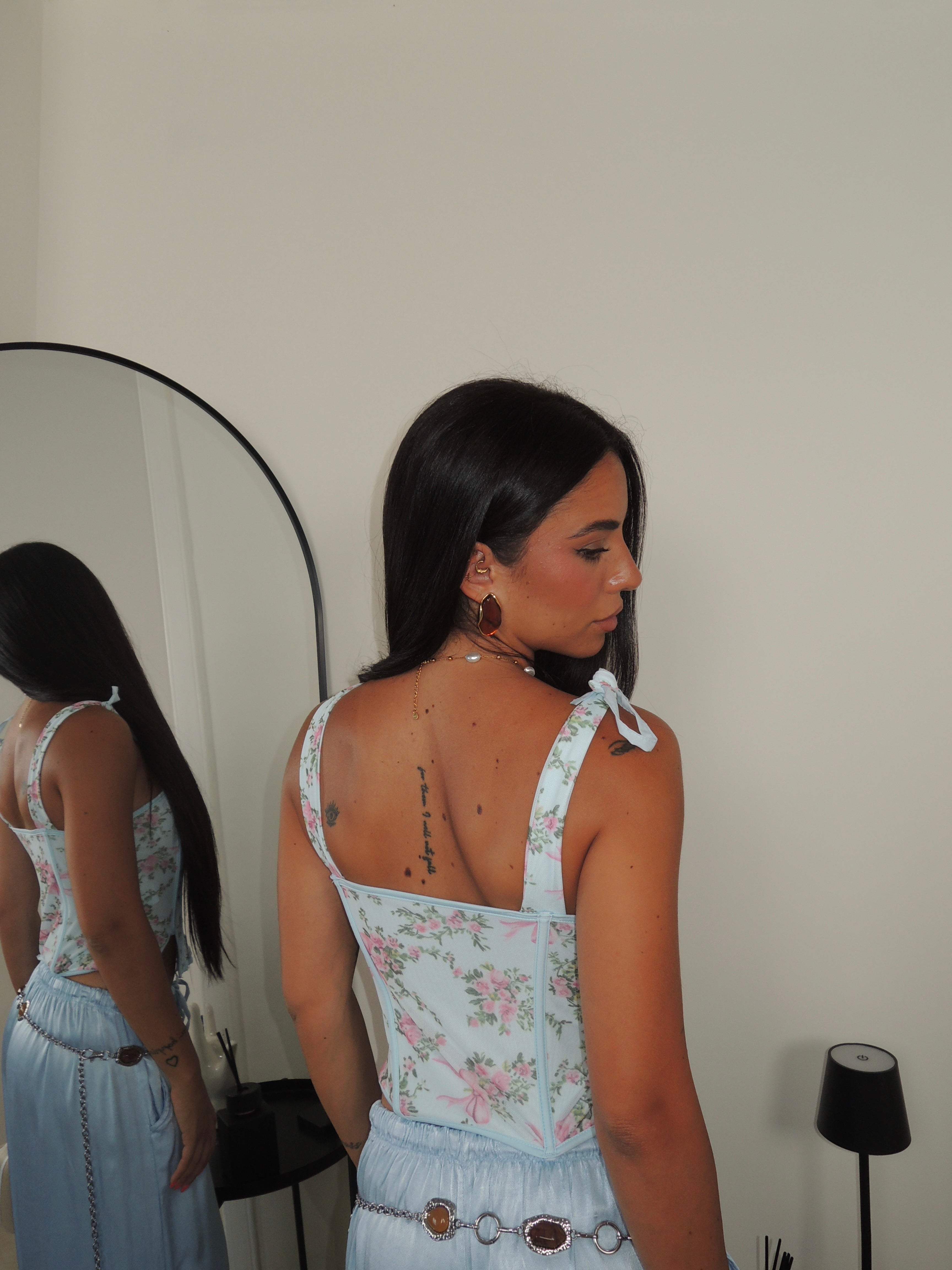 Corsetto FLOWER celeste