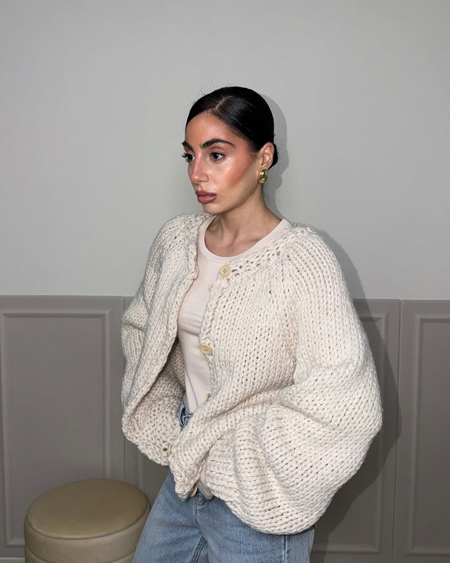 Cardigan CROCHET beige