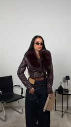 JACKET FELIN BORDEAUX