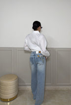 Jeans FLOWER celeste