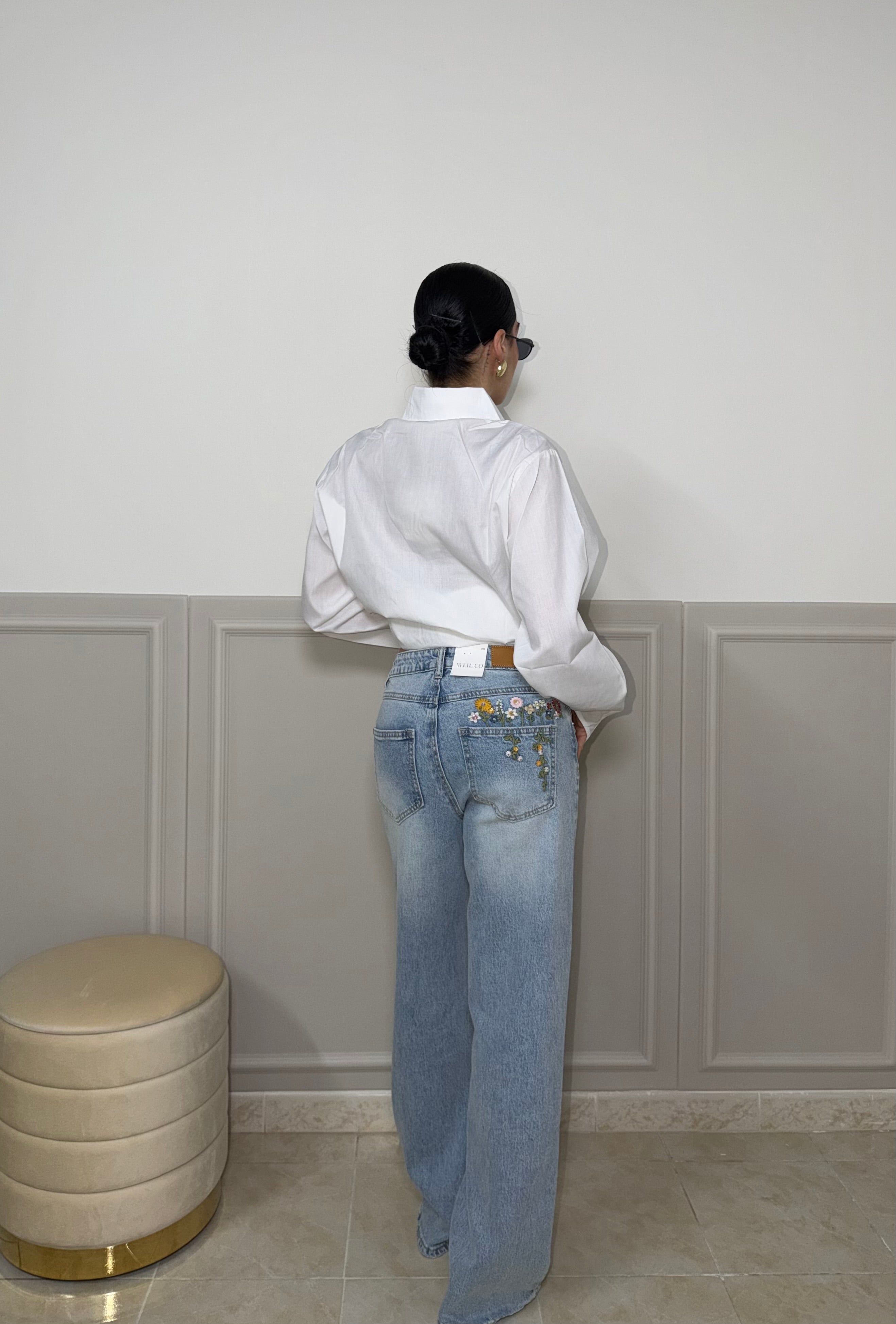 Jeans FLOWER celeste