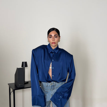 Camicia IN RASO blu