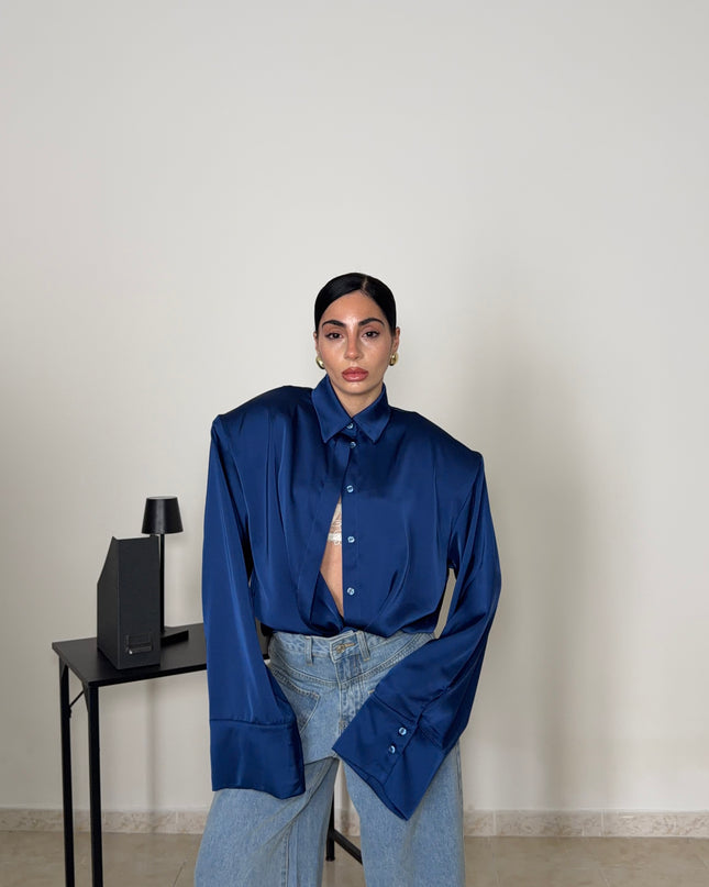 Camicia IN RASO blu