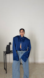 Camicia IN RASO blu