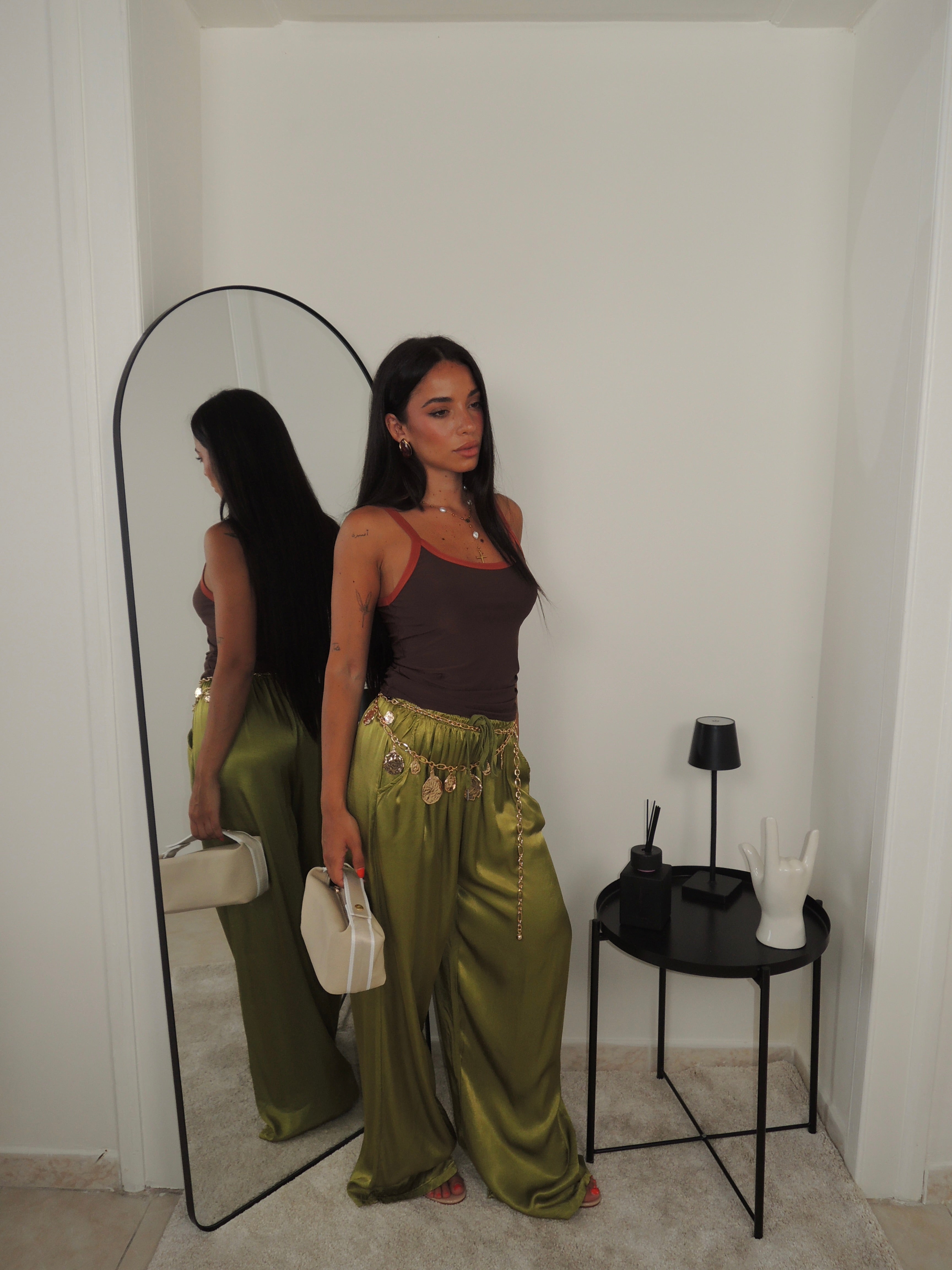 Pantalone SATEN verde